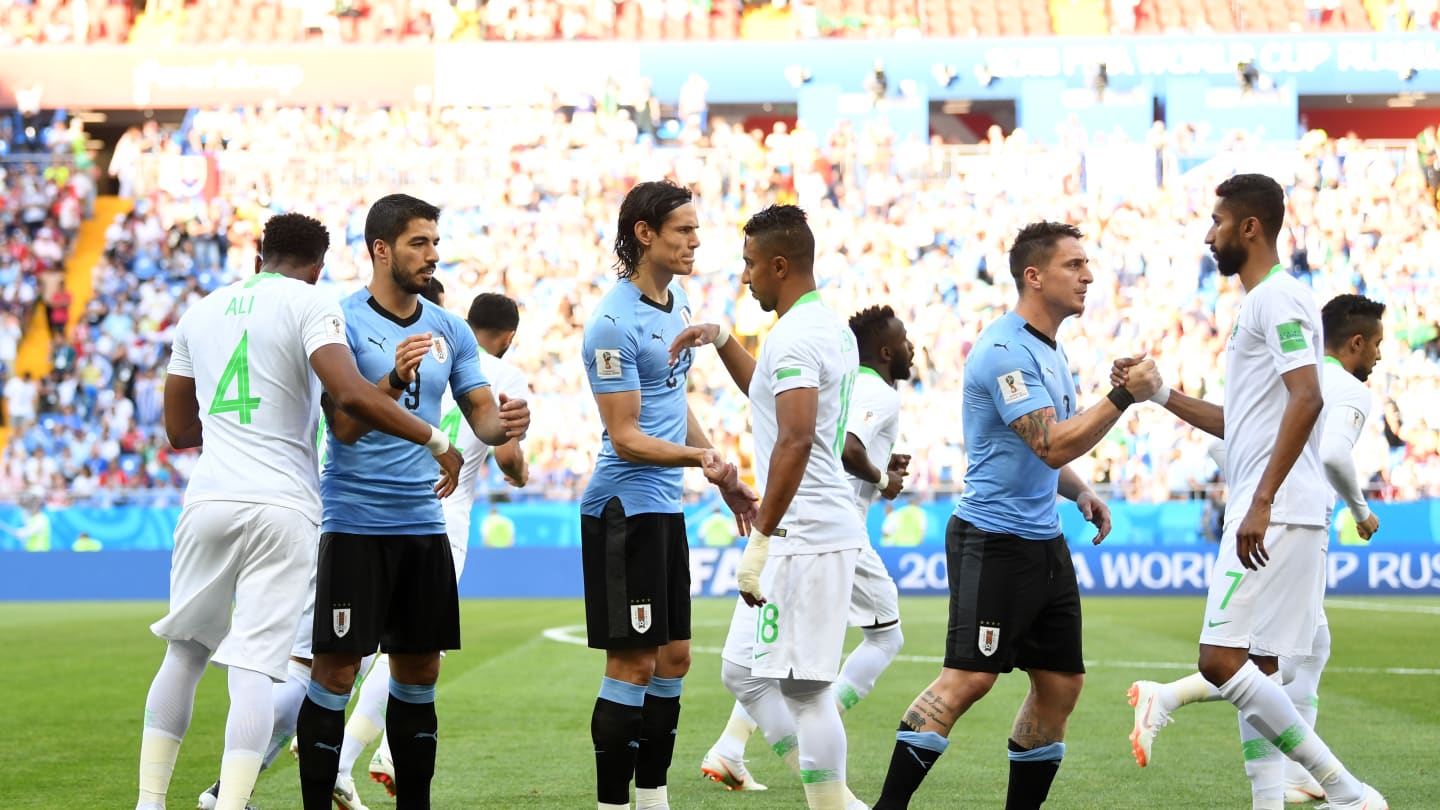 उरुग्वे साउदी अरबविरुद्ध पहिलो हाफसम्म १–० गोलले अघि