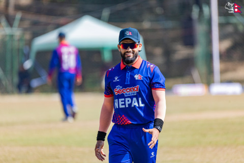 नामिबियाविरुद्ध नेपाललाई पाँचौँ सफलता, भुर्तेलले लिए पहिलो विकेट 