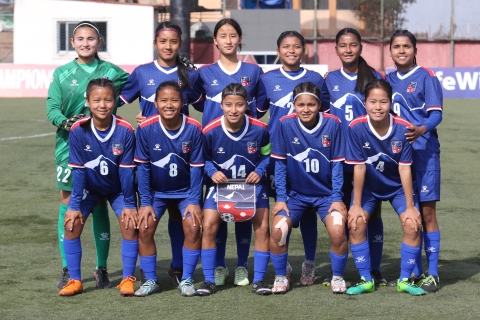 साफ यू–१६ महिला च्याम्पियनसिप : पहिलो हाफमा नेपाल ६–० ले पछि
