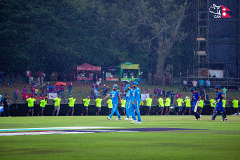 सुरु भयो वर्षाले रोकिएको नेपाल र भारतबीचको खेल