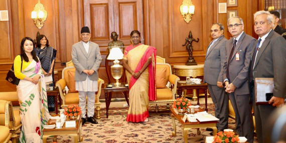प्रधानमन्त्री दाहाल–भारतीय राष्ट्रपति मुर्मुबीच भेटवार्ता