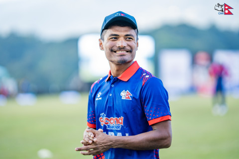 नेपाललाई चौथो सफलता, कप्तान रोहितले लिए पहिलो विकेट