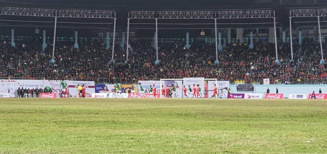 पहिलो हाफमा नेपाल १-० गोलले अगाडि 