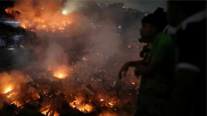 ढाकाको झोपड बस्तीमा भएको आगलागीमा १५ हजार घर जले